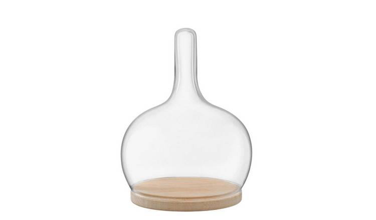 LSA International Cloche Dome with Oak Base 19 x 25.5cm Clear