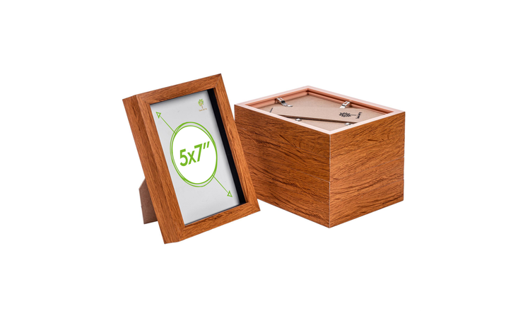 Nicola Spring 3D Box Photo Frames - 5 x 7" - Set of 5 - Dark Wood