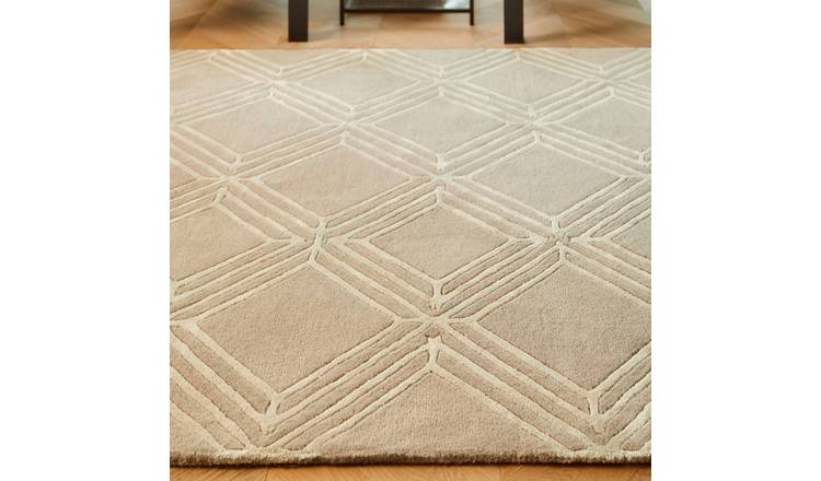 Mega Flooring Beige Handmade Geometric Rug - 120 x 170cm