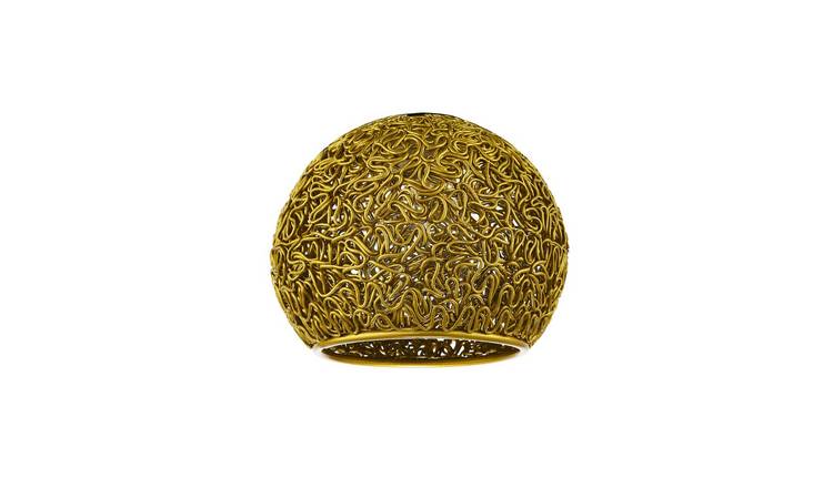 Happy Homewares Gold Retro Industrial Round Twisted Wire Pendant Shade - 12cm