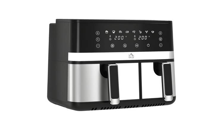 HOMCOM 8.3L Dual Zone Digital Air Fryer with 2 Drawers - Black