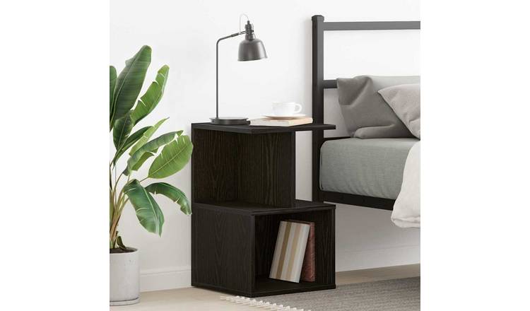 Walplus Engineered Wood Bedside Cabinet - Dark Oak - 35 x 35 x 55 cm