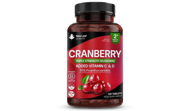 New Leaf Cranberry with Vitamins C & D 30000mg - 120 Tablets