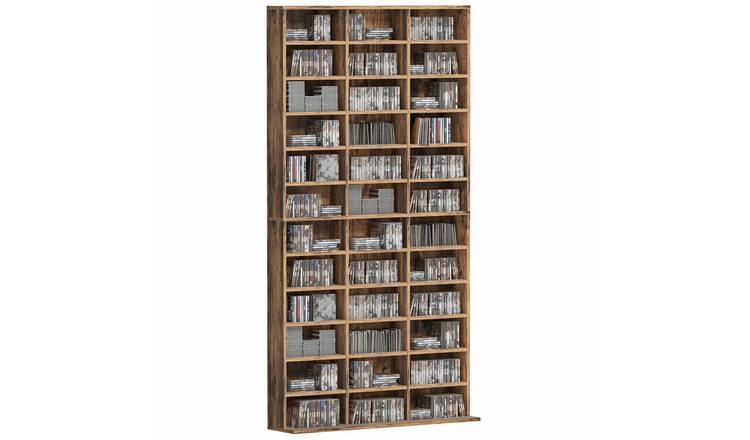 HOMCOM Wooden Storage Shelf with Adjustable Shelves - Rustic Brown