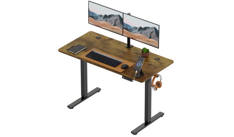 Vonhaus 120 x 60cm Electric Standing Desk - Walnut