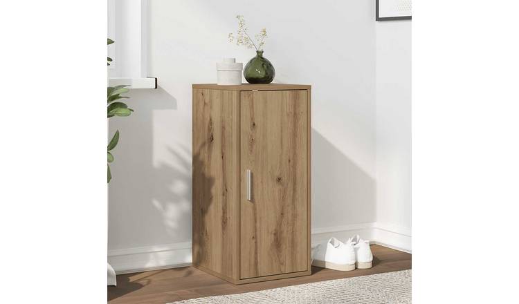 Walplus Engineered Wood Shoe Cabinet - Artisan Oak - 32 x 35 x 70 cm