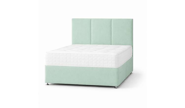 Comfy Deluxe 6ft Super King    Plush Velvet Divan Bed Set -  Mint