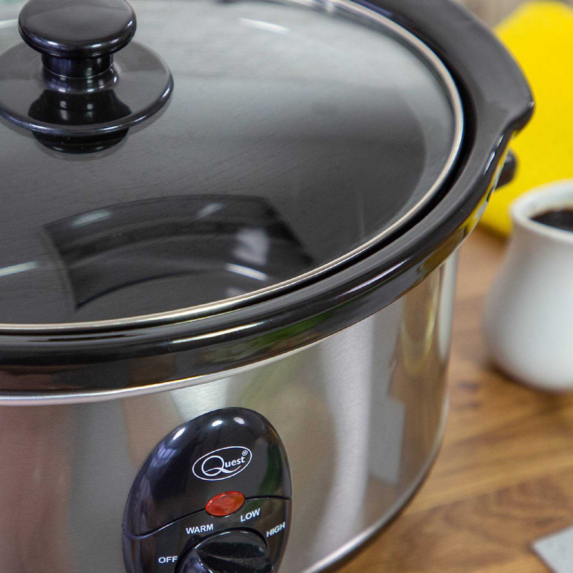 Quest 3.5L Slow Cooker - Stainless Steel - Image 4