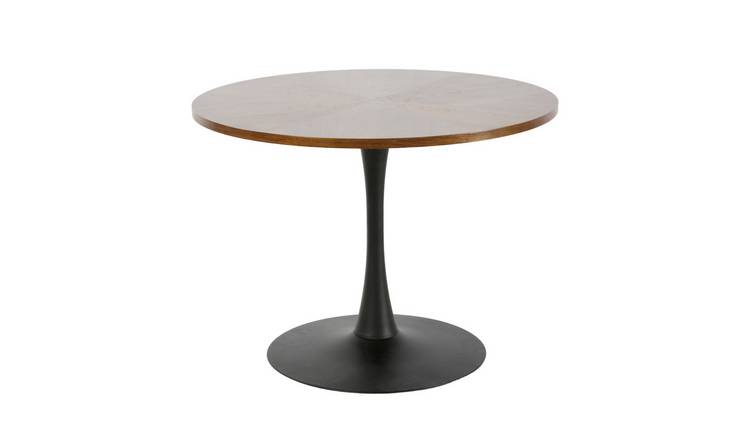 HomeGardenDirect Paris 4 Seater Round Dining Table 100 x 100cm - Walnut