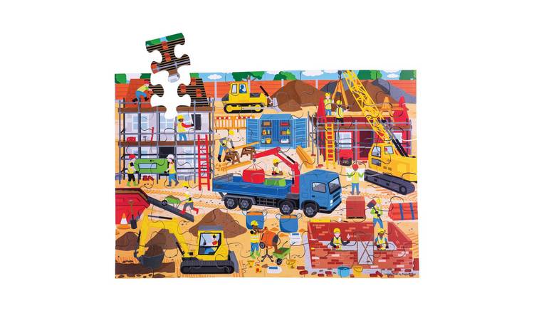 Bigjigs Toys Construction Site Floor Puzzle (48 piece) - 2 Years +
