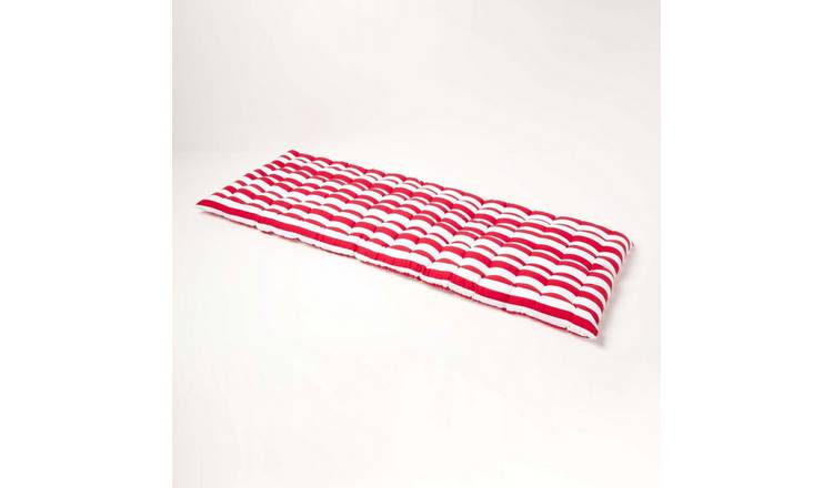Homescapes 3 Seater Red Stripe Bench Cushion