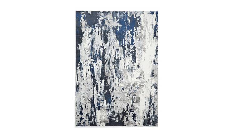 Mega Flooring Navy Modern Abstract Rug - 120 x 170cm