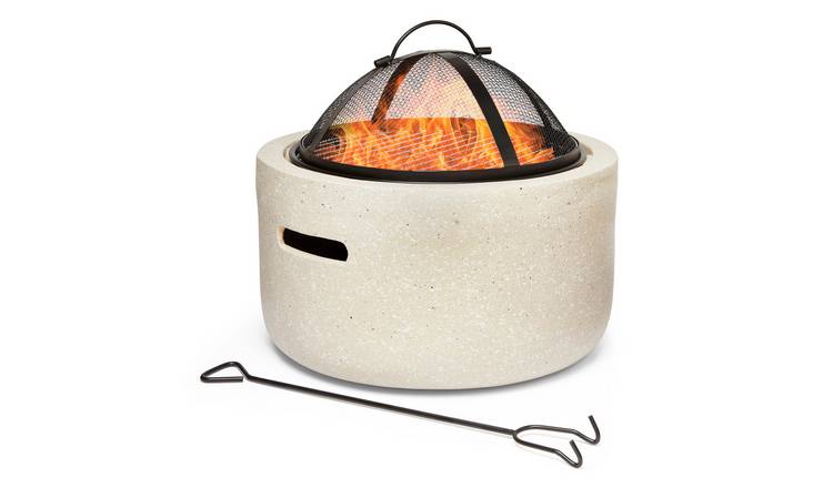 VonHaus Fire Pit MgO Faux Concrete - Beige