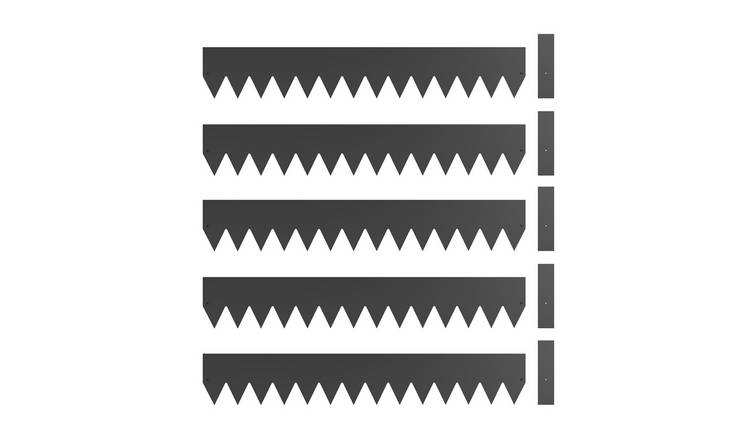 Outsunny 5pcs Metal Picket Garden Fence - Black