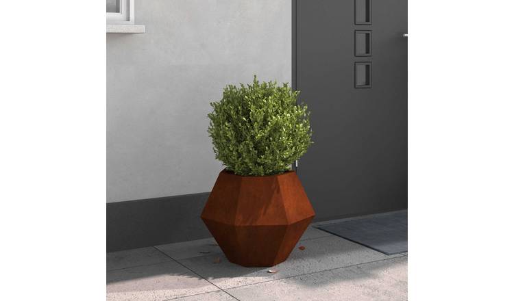 Walplus Corten Steel Garden Planter - Rusty - 50 x 50 x 40 cm