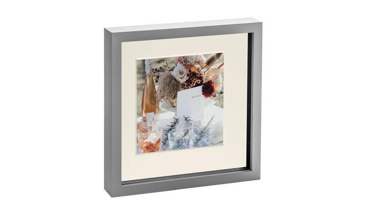 Nicola Spring 3D Box Photo Frame - 10 x 10" with Mount - Grey