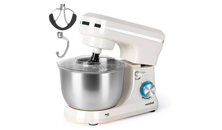VonShef 1000W 4.5L Stainless Steel Stand Mixer - Cream