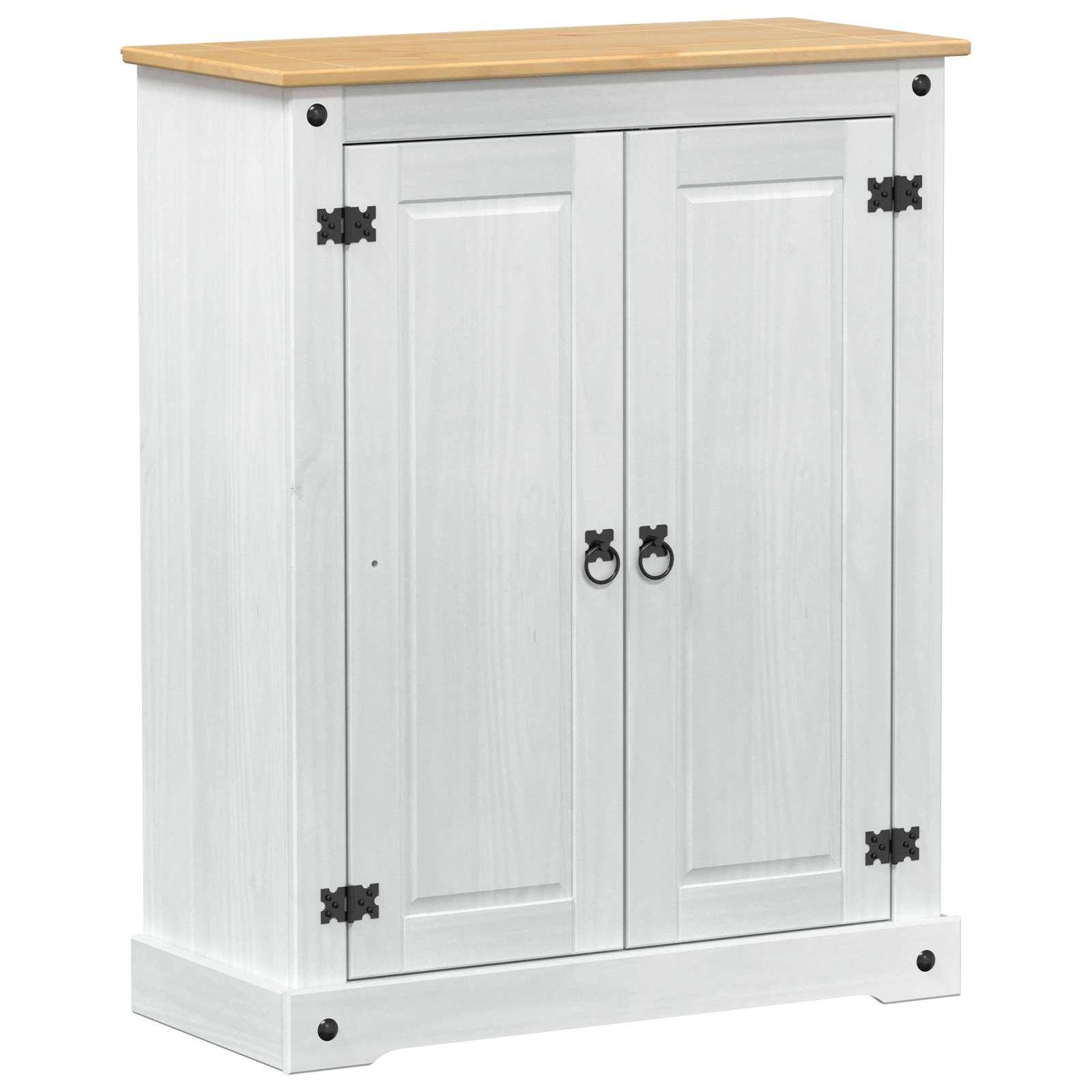 Walplus Solid Wood Shoe Cabinet - White - 86 x 38.5 x 108 cm - Image 2