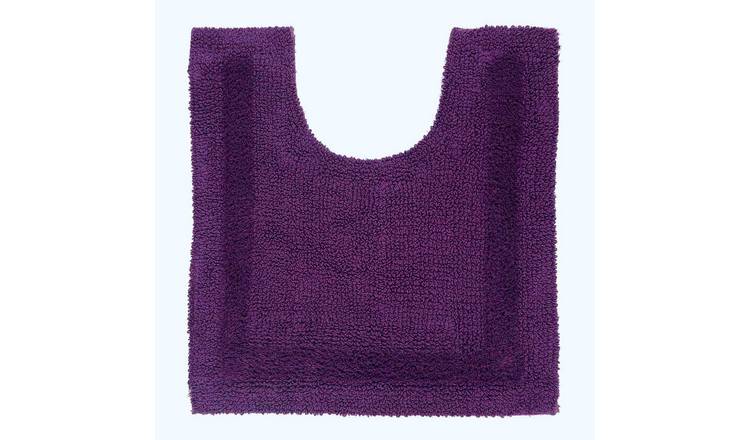 Homescapes Reversible Cotton Pedestal Mat - Plum