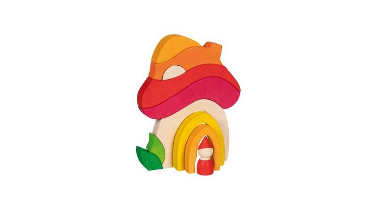 Goki Mushroom House Wooden Stacking Tower Playset