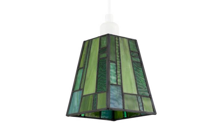 Happy Homewares Green Art Deco Tiffany with Coloured Pendant Shade - 10cm