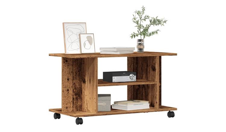 Walplus Engineered Wood TV Cabinet - Dark Wood - 80 x 40 x 45 cm