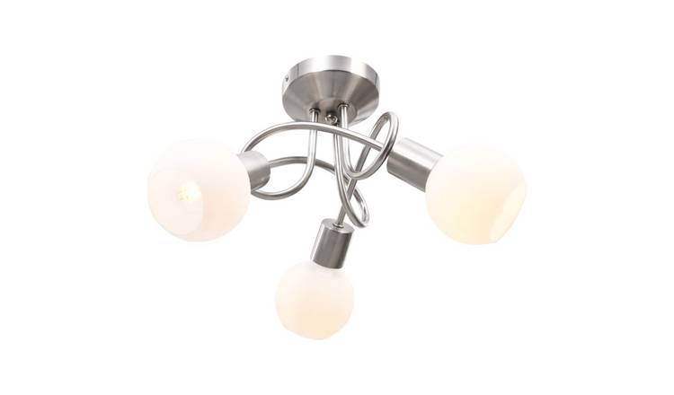 Walplus Steel Ceiling Lamp with Shades for 3 E14 Bulbs Bowl - White