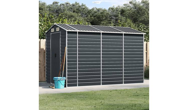 Walplus Garden Shed Large Garden Shed - Anthracite - 191 x 300 x 198 cm