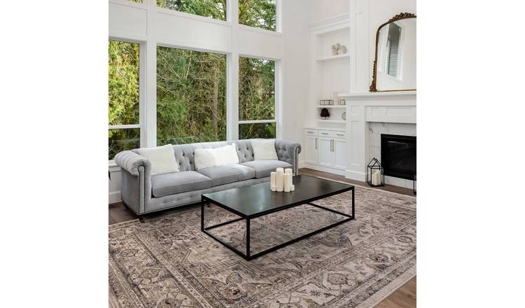 Mega Flooring Beige Traditional Bordered Rug - 120 x 166cm