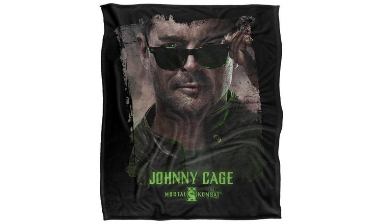 Mortal Kombat 2 Johnny Cage Portrait Soft Touch Black Blanket - 147cm x 91cm