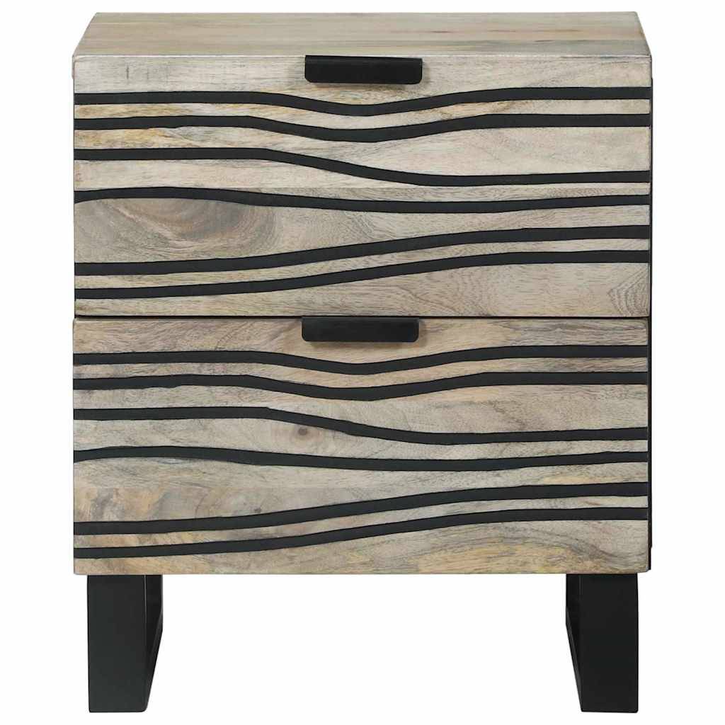 Walplus 2 Drawer Engineered Wood Bedside Cabinet - White - 40 x 33 x 46 cm - Image 3