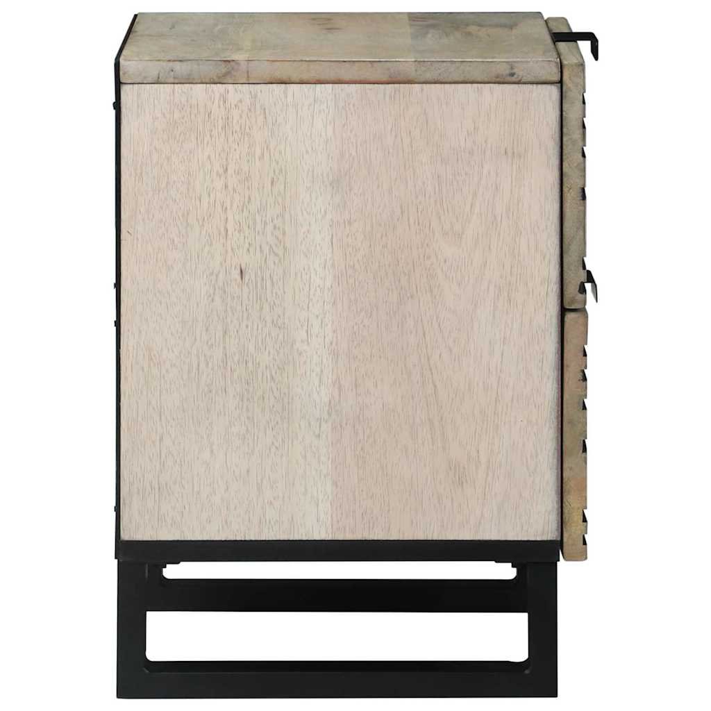 Walplus 2 Drawer Engineered Wood Bedside Cabinet - White - 40 x 33 x 46 cm - Image 4