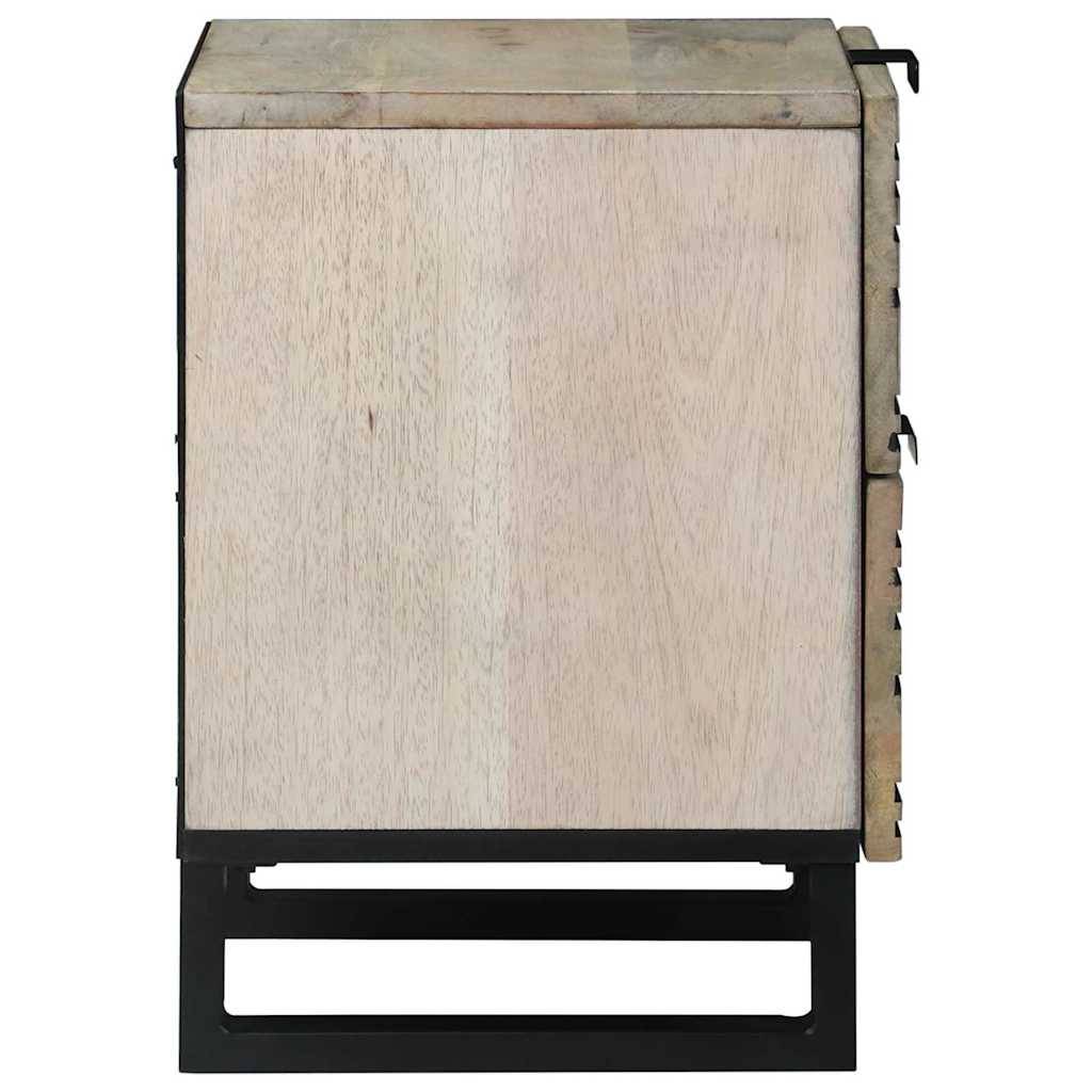 Walplus 2 Drawer Engineered Wood Bedside Cabinet - White - 40 x 33 x 46 cm - Image 4