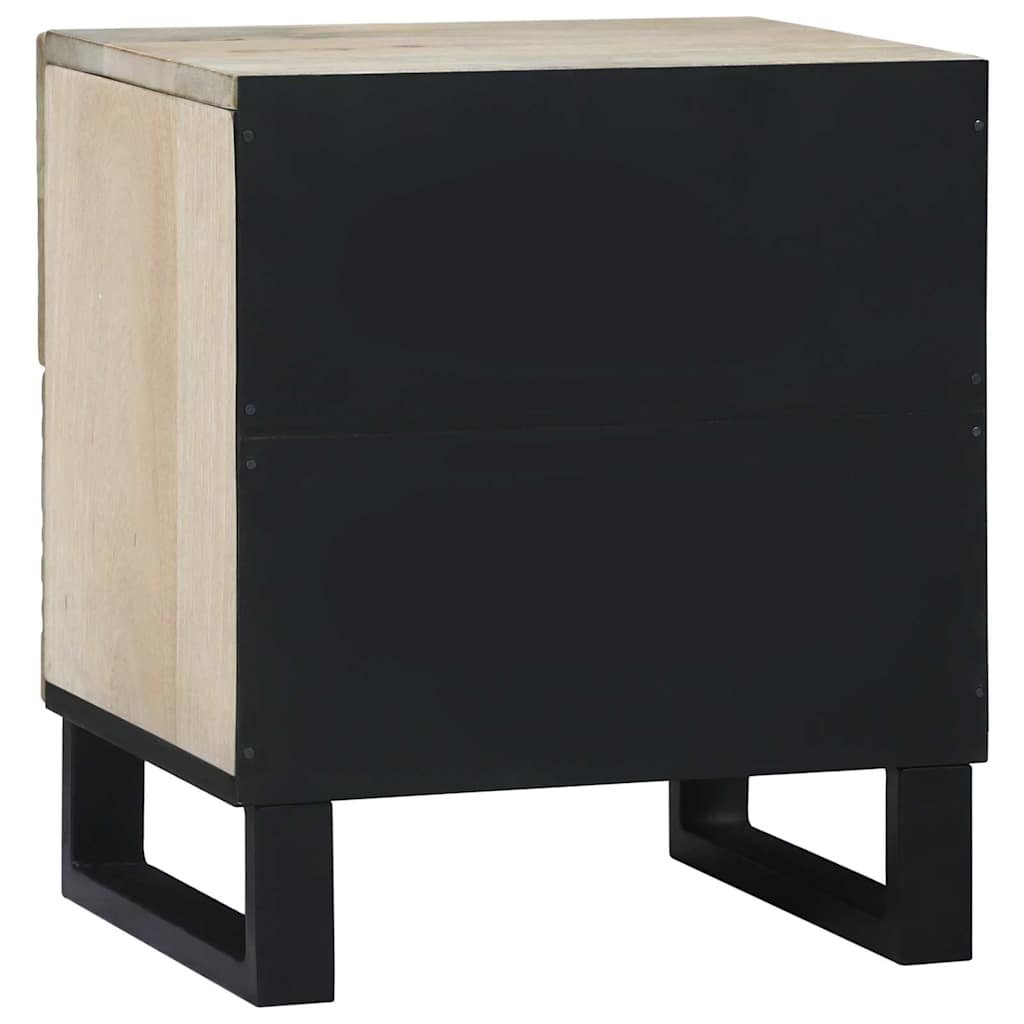 Walplus 2 Drawer Engineered Wood Bedside Cabinet - White - 40 x 33 x 46 cm - Image 5