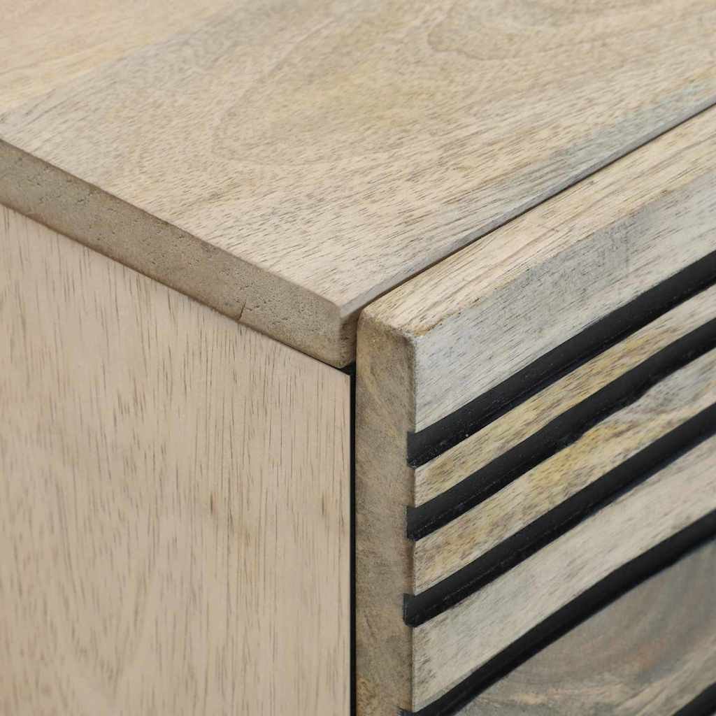 Walplus 2 Drawer Engineered Wood Bedside Cabinet - White - 40 x 33 x 46 cm - Image 6