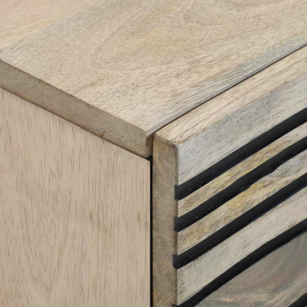 Walplus 2 Drawer Engineered Wood Bedside Cabinet - White - 40 x 33 x 46 cm - Image 6