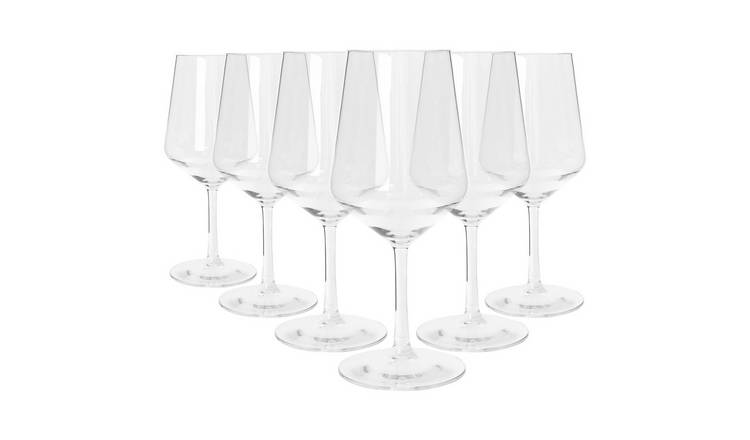 Argon Tableware Reusable Plastic Wine Glasses -  Pack of 6