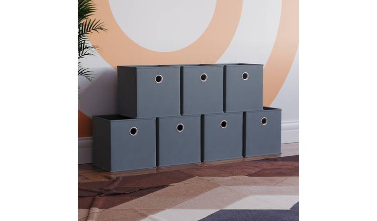 Vida Designs Durham Cube Storage Basket - Grey - Set of 7