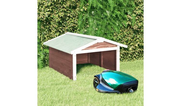 Walplus Robotic Lawn Mower Garage - Mocca and White - 72x87x50 cm