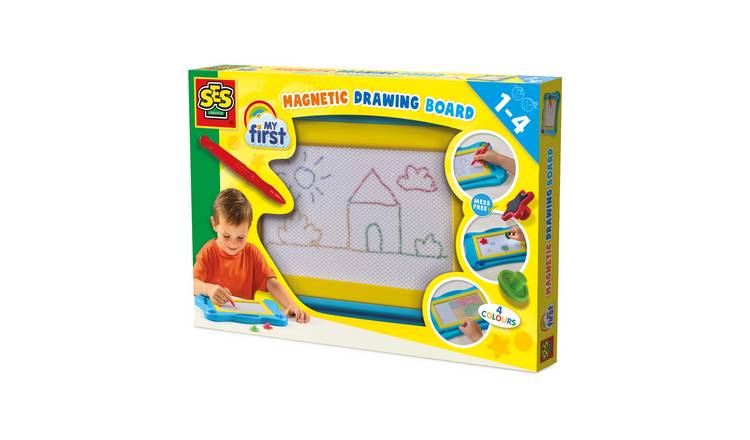 SES Creative My First Magnetic Drawing Board 4 Piece Travel Toy