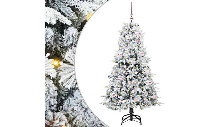 Walplus 150 LED Lights Hinged Christmas Tree Easy Assembly - White - 150 cm