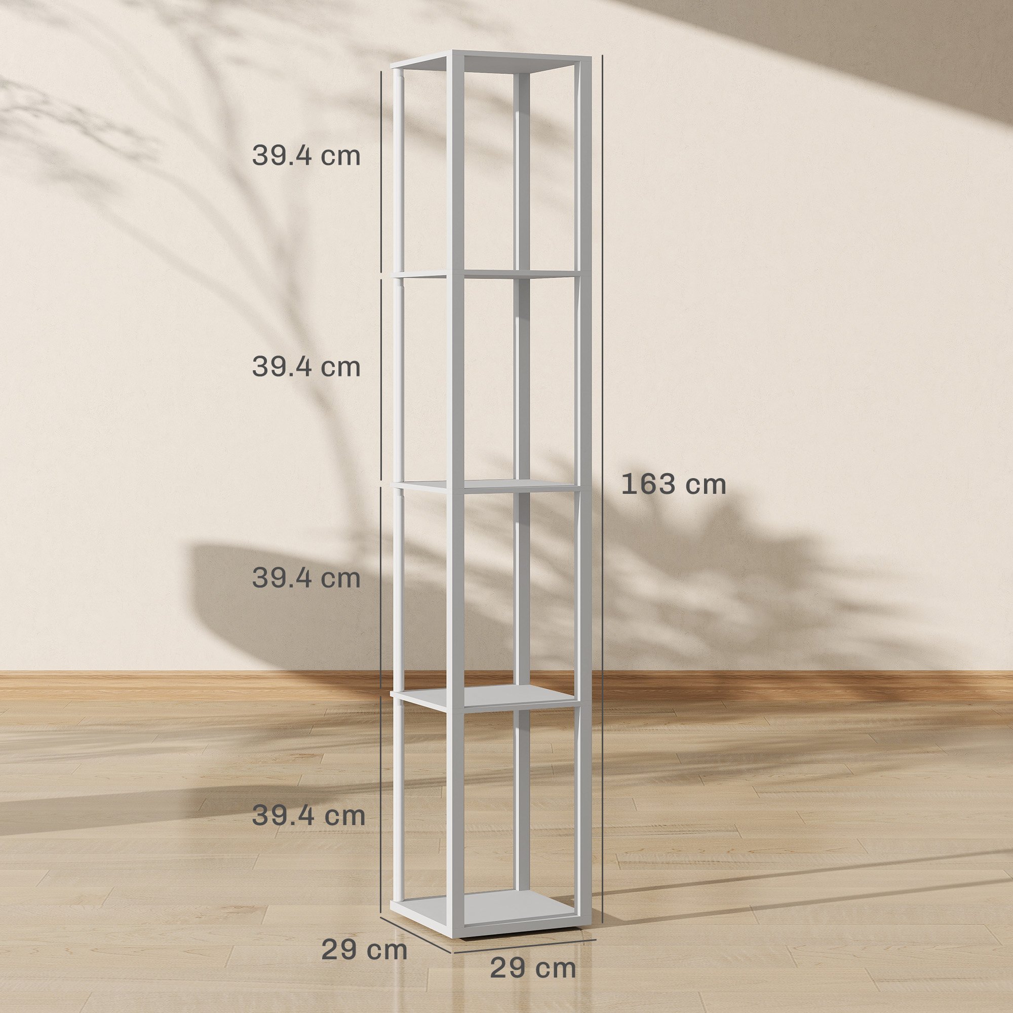 HOMCOM 4 Tier Dimmable RGB Column Floor Lamp with Remote Control - Grey - Image 3