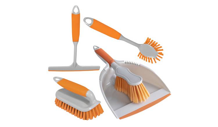 Charles Bentley 'Brights' Kitchen Bundle Dustpan & Brush Washing Up - Orange