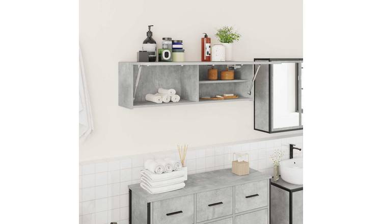 Walplus Engineered Wood Bathroom Wall Cabinet - Concrete Grey - 100 x 25 x 30 cm