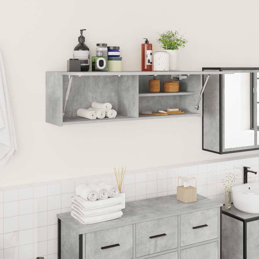 Walplus Engineered Wood Bathroom Wall Cabinet - Concrete Grey - 100 x 25 x 30 cm - Image 1