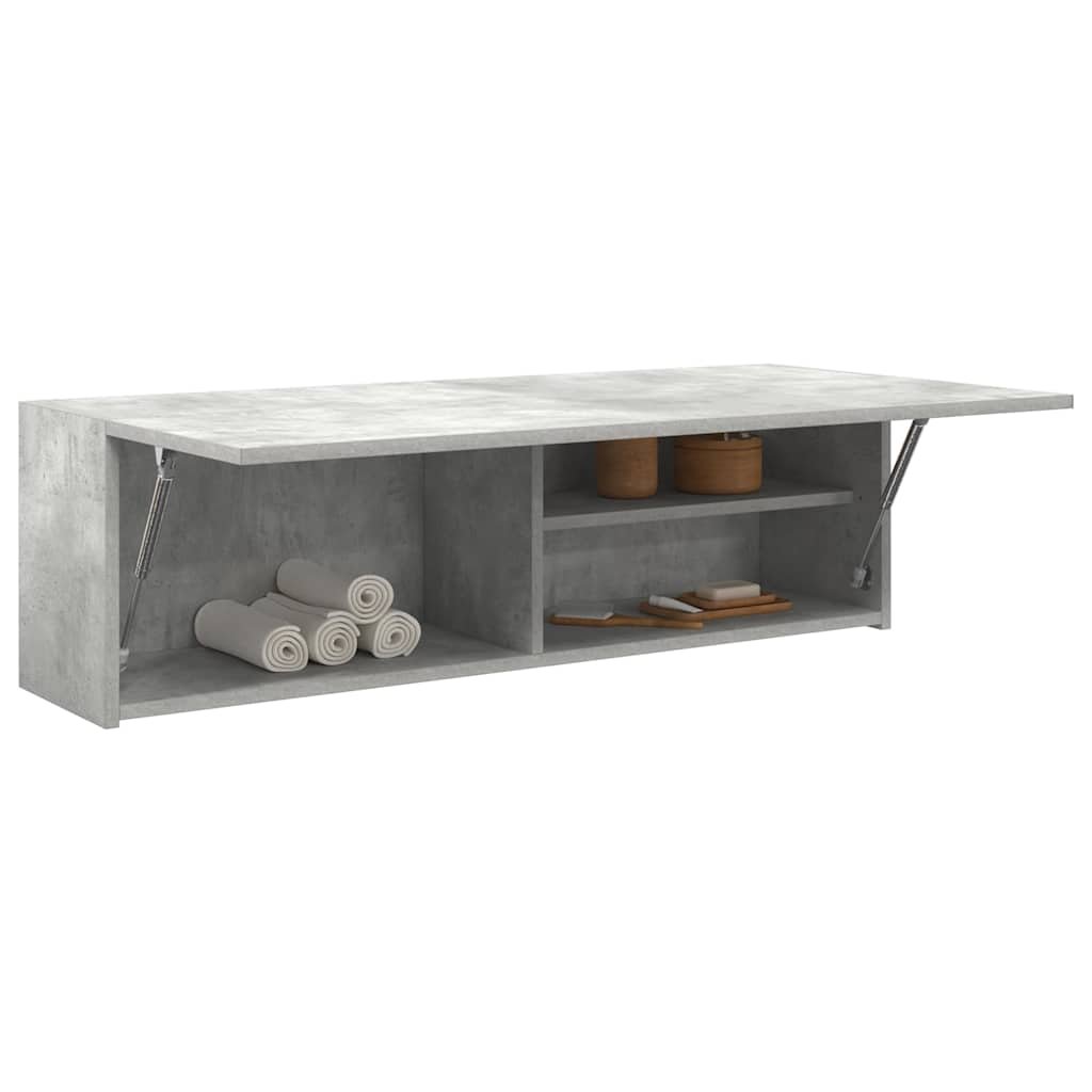 Walplus Engineered Wood Bathroom Wall Cabinet - Concrete Grey - 100 x 25 x 30 cm - Image 4