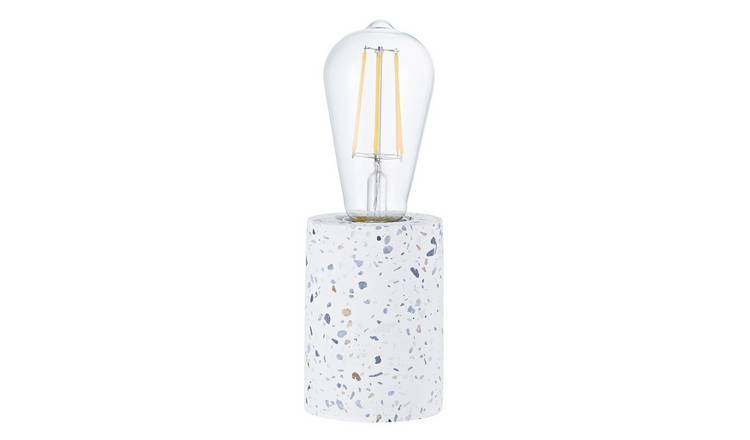 Happy Homewares White Mosaic Concrete for Vintage Industrial Table Lamp - 8cm