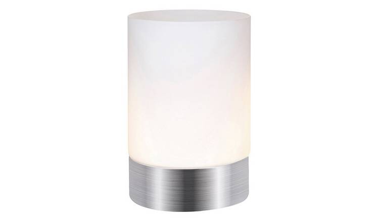Happy Homewares Nickel Small Brushed Silver Touch Dimmable Table Lamp - 9cm