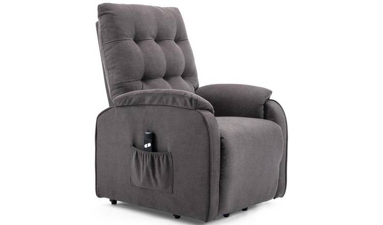 Furniture Online Charlbury Fabric Single Motor Rise Recliner Chair - Charcoal