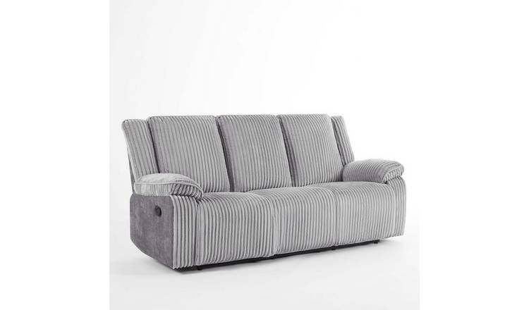 Furniture Online Verona Manual Recliner 3 Seater Jumbo Cord Sofa – Grey